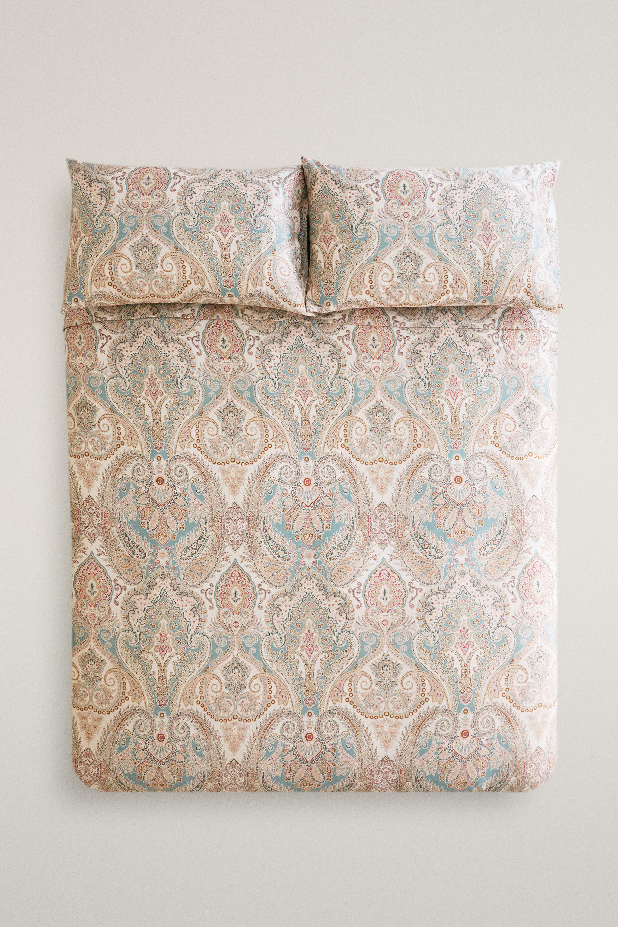 HOUSSE DE COUETTE SATIN MOTIF CACHEMIRE